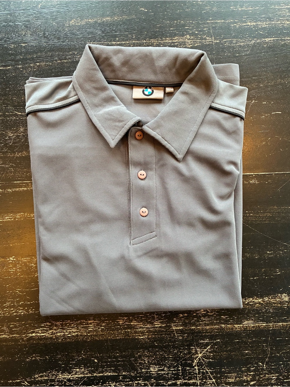 BMW Men's Gray Polo Shirt size M